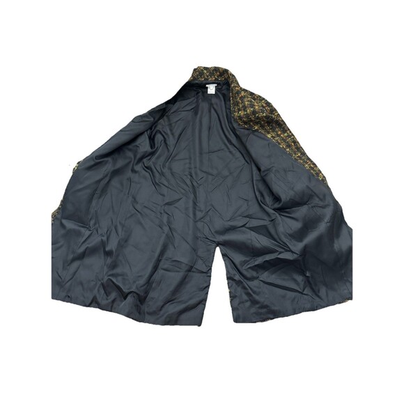 Vintage Austin Reed Women’s Plaid Wool Black Green Rust Trench Jacket Coat Sz 12 - Picture 7 of 10